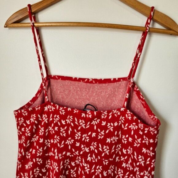 NEVER WORN ZARA RED TANK MIDI DRESS SIZE L - Picture 9 of 12